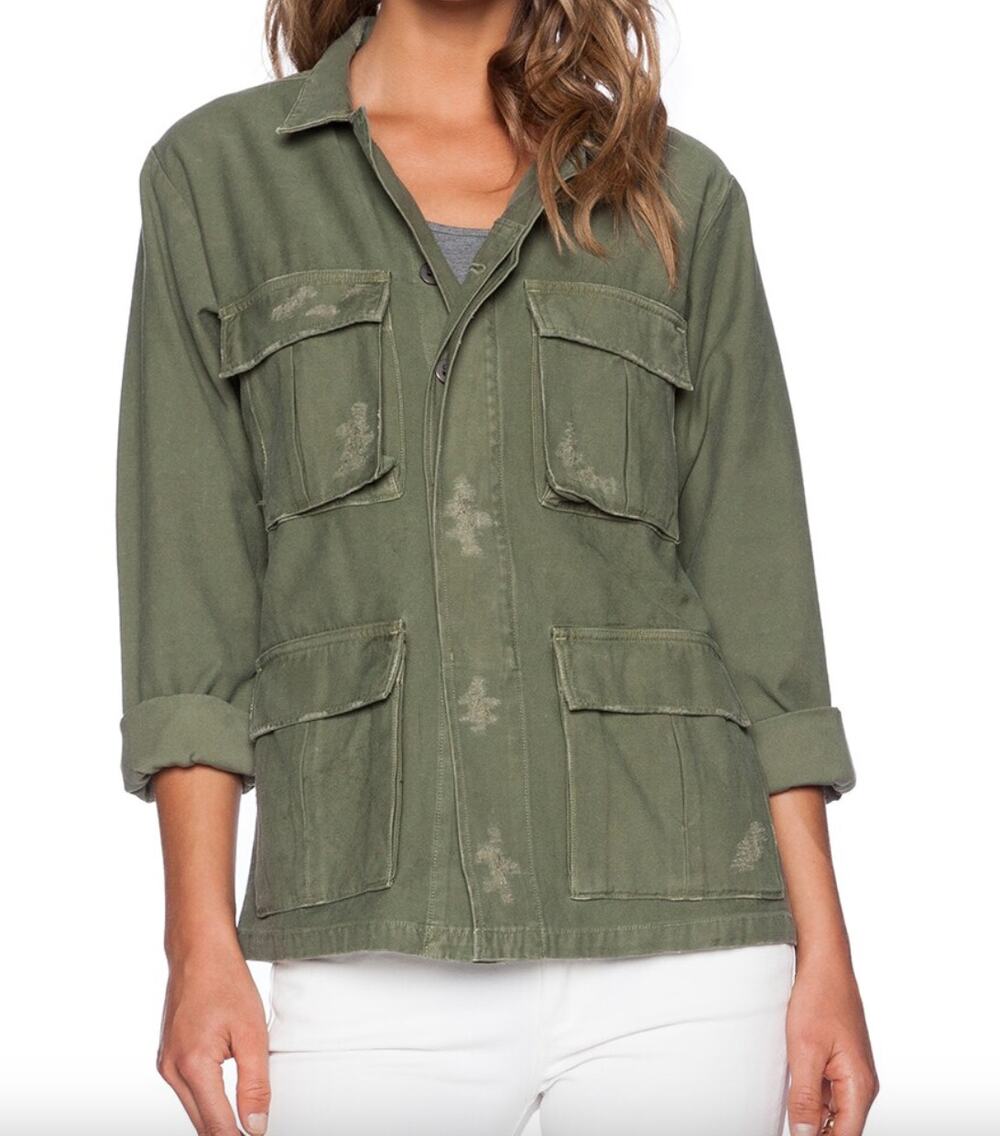 Citizens of Humanity COH Combat Green Button-Up Kylie Military Utility Jacket S